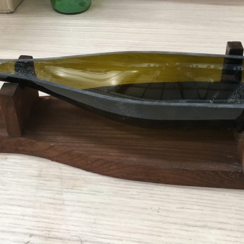 Piatto artigianale legno e vetro